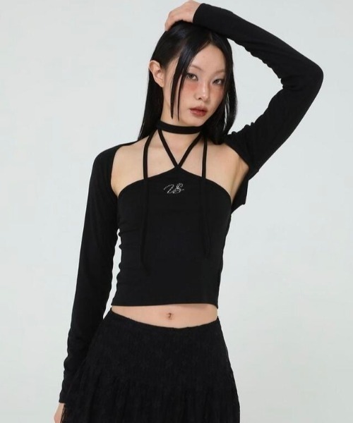 UGLY SHADOW(アグリーシャドウ)の「【Uglyshadow】BEADS TIE CARDIGAN SET / 【アグリーシャドウ】ビーズネクタイセット長袖カーディガン(カーディガン/ボレロ・レディース・ピンク/ホワイト/ブラック・ONE SIZE)」の18枚目の写真