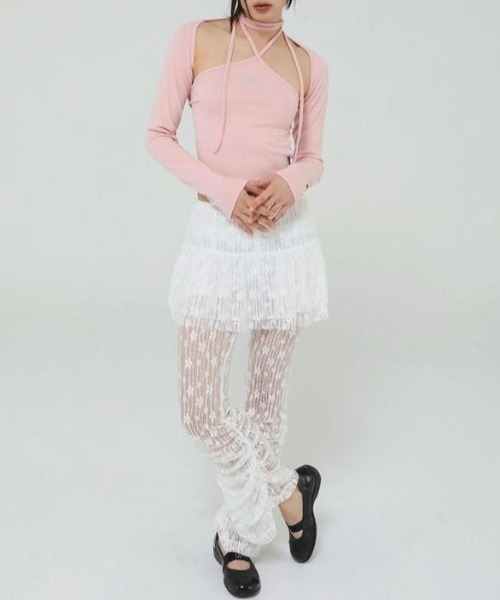 UGLY SHADOW(アグリーシャドウ)の「【Uglyshadow】BEADS TIE CARDIGAN SET / 【アグリーシャドウ】ビーズネクタイセット長袖カーディガン(カーディガン/ボレロ・レディース・ピンク/ホワイト/ブラック・ONE SIZE)」の21枚目の写真