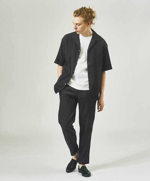 AH ABAHOUSE（エーエイチアバハウス）の「【AH ABAHOUSE / セットアップ対応】楊柳 オープンカラーシャツ（シャツ/ブラウス・メンズ・グレイッシュベージュ/ブラック/チャコールグレー/ダークグリーン・46/48）」の13枚目の写真