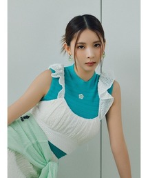 【WEB・一部店舗限定】【LILY BROWN×MARY QUANT】デイジー刺繍リブニットトップス