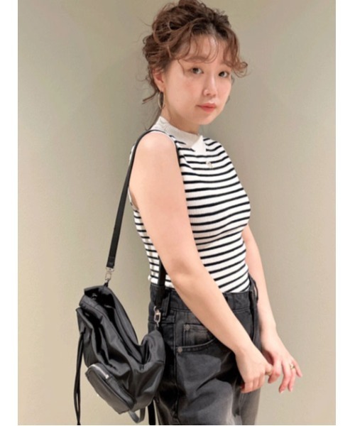 LILY BROWN×MARY QUANT デイジー刺繍リブニットトップス LILY BROWN（リリーブラウン）の「【WEB・一部店舗限定】【LILY