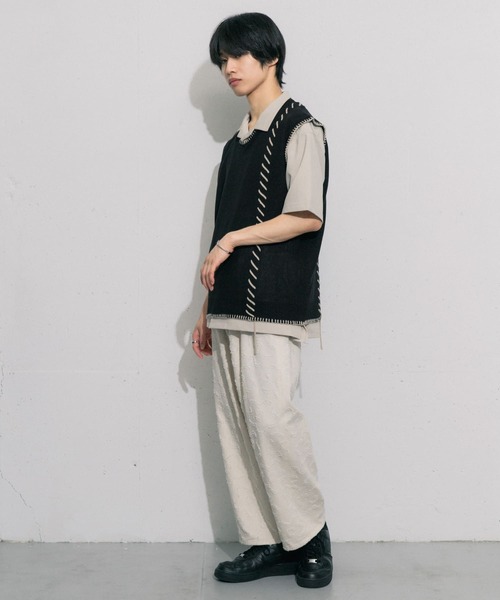 SENSE OF PLACE by URBAN RESEARCH（センスオブプレイスバイアーバンリサーチ）の「『セットアップ対応』 フラワーデニムワイドパンツ（デニムパンツ・メンズ・アイボリー/ブラック・MEDIUM/LARGE）」の18枚目の写真