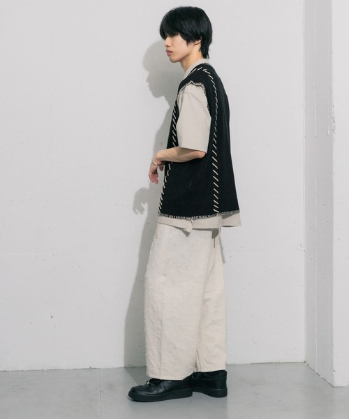 SENSE OF PLACE by URBAN RESEARCH（センスオブプレイスバイアーバンリサーチ）の「『セットアップ対応』 フラワーデニムワイドパンツ（デニムパンツ・メンズ・アイボリー/ブラック・MEDIUM/LARGE）」の19枚目の写真