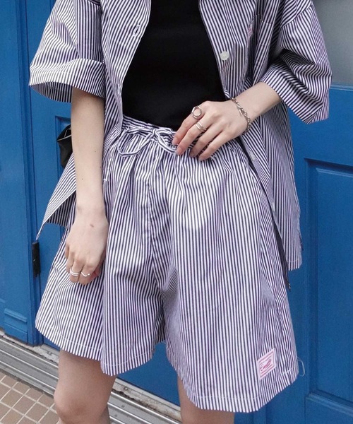 CORNERS（コーナーズ）の「ストライプショートパンツ（その他パンツ・レディース・ミント/ブラック/ブルー・M）」の2枚目の写真