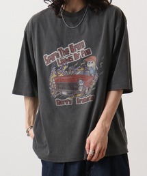 天竺 ピグメントプリントTシャツ