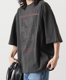 天竺 ピグメントプリントTシャツ