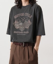 天竺 ﾋﾟｸﾞﾒﾝﾄﾌﾟﾘﾝﾄTｼｬﾂ