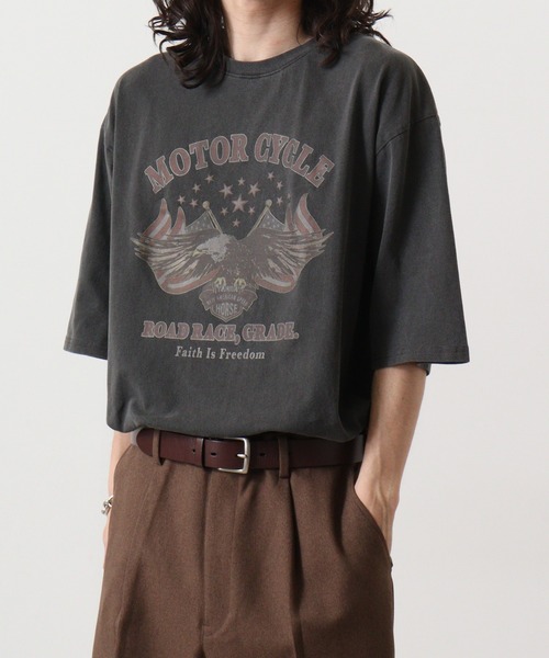 FUNALIVE（ファンアライブ）の「天竺 ﾋﾟｸﾞﾒﾝﾄﾌﾟﾘﾝﾄTｼｬﾂ（Tシャツ/カットソー・メンズ・ブラック系/ブラック系1/ブラック系2/ブラック系3/ブラック系4/ブラック系5/ブラック系7/ブラック系8/ブラック系9/ブラウン系/ブラウン系1/ブラウン系2/ブラウン系3/ブラウン系4/ブラウン系5/ブラウン系6/ブラウン系7/ブラウン系8/ブラウン系9/ブラック系6/ブラック系その他2/ブラック系その他3/ブラック系その他4/ブラウン系その他2/ブラウン系その他3/ブラウン系その他4/ブラック系その他/ブラウン系その他・L/XL/M）」の12枚目の写真