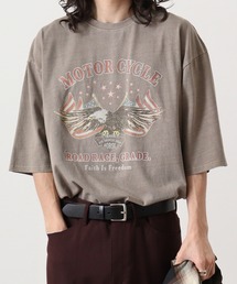 天竺 ピグメントプリントTシャツ