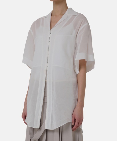 iRENE(アイレネ)の「フロントホックシャツ / Front Hook Shirt(シャツ/ブラウス・レディース・オフホワイト/ブラック/ブルー・36)」の5枚目の写真