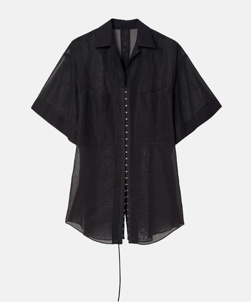 iRENE(アイレネ)の「フロントホックシャツ / Front Hook Shirt(シャツ/ブラウス・レディース・オフホワイト/ブラック/ブルー・36)」の15枚目の写真