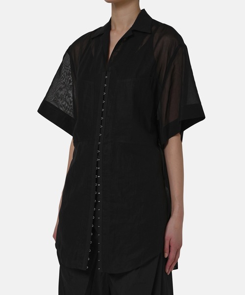 iRENE(アイレネ)の「フロントホックシャツ / Front Hook Shirt(シャツ/ブラウス・レディース・オフホワイト/ブラック/ブルー・36)」の11枚目の写真