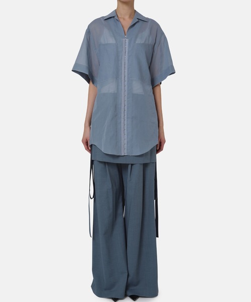 iRENE(アイレネ)の「フロントホックシャツ / Front Hook Shirt(シャツ/ブラウス・レディース・オフホワイト/ブラック/ブルー・36)」の16枚目の写真