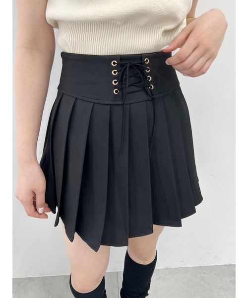 PHILLY（フィリー）の「【PHILLY】レースアッププリーツスカート（スカート・レディース・ブラック/グレー・FREE）」の6枚目の写真