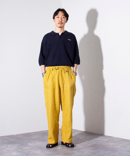 GEVACO（ゲバコ）の「【GEVACO/ゲバコ】コットン 透かし編み ニットポロシャツ シアートップス サマーニット（ポロシャツ・メンズ・アイボリー/ミント/グレイッシュベージュ/ネイビー・M/L）」の5枚目の写真