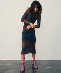 uyu. | Art Design Sheer Dress / アートデザインシアーワンピース【uyu./ウユ】(ワンピース)