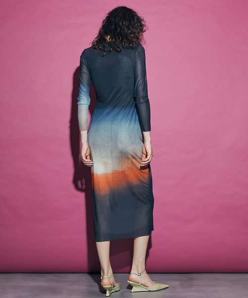 Art Design Sheer Dress / アートデザインシアーワンピース【uyu