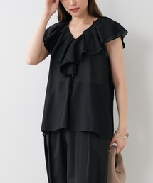 MICA&DEAL | ラッフルカラーノースリーブブラウス(シャツ/ブラウス)