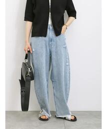 Samansa Mos2 blue | ◎カーブデニムパンツ(デニムパンツ)
