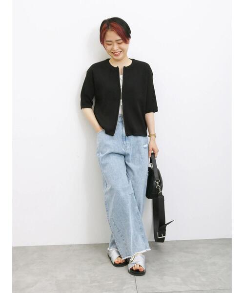 Samansa Mos2 blue(サマンサモスモスブルー)の「◎カーブデニムパンツ(デニムパンツ・レディース・サックスブルー/ネイビー・F)」の7枚目の写真