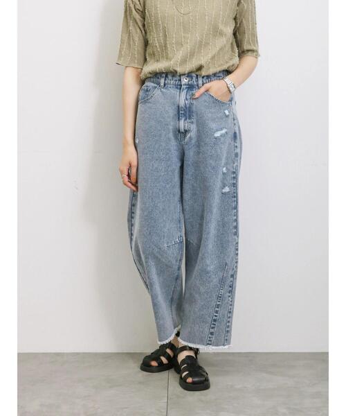 Samansa Mos2 blue(サマンサモスモスブルー)の「◎カーブデニムパンツ(デニムパンツ・レディース・サックスブルー/ネイビー・F)」の11枚目の写真