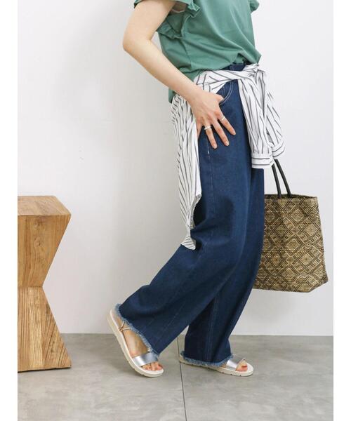 Samansa Mos2 blue(サマンサモスモスブルー)の「◎カーブデニムパンツ(デニムパンツ・レディース・サックスブルー/ネイビー・F)」の15枚目の写真