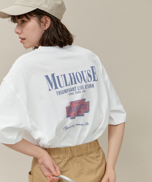 ROPE' PICNIC（ロペピクニック）の「オーバーサイズロックTシャツ/リンクコーデ（Tシャツ/カットソー・レディース・オフホワイト/チャコールグレー/グレー系その他・38）」の2枚目の写真