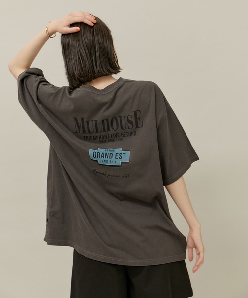 ROPE' PICNIC（ロペピクニック）の「オーバーサイズロックTシャツ/リンクコーデ（Tシャツ/カットソー・レディース・オフホワイト/チャコールグレー/グレー系その他・38）」の15枚目の写真