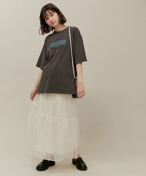 ROPE' PICNIC（ロペピクニック）の「オーバーサイズロックTシャツ/リンクコーデ（Tシャツ/カットソー・レディース・オフホワイト/チャコールグレー/グレー系その他・38）」の16枚目の写真