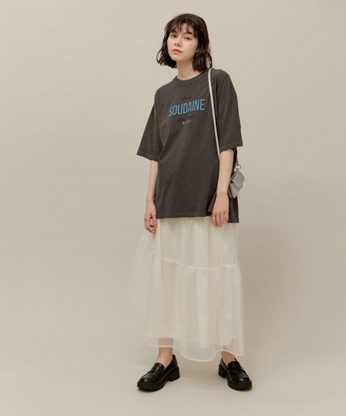 ROPE' PICNIC（ロペピクニック）の「オーバーサイズロックTシャツ/リンクコーデ（Tシャツ/カットソー・レディース・オフホワイト/チャコールグレー/グレー系その他・38）」の17枚目の写真