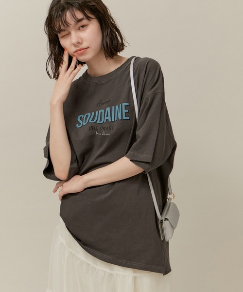 ROPE' PICNIC（ロペピクニック）の「オーバーサイズロックTシャツ/リンクコーデ（Tシャツ/カットソー・レディース・オフホワイト/チャコールグレー/グレー系その他・38）」の19枚目の写真