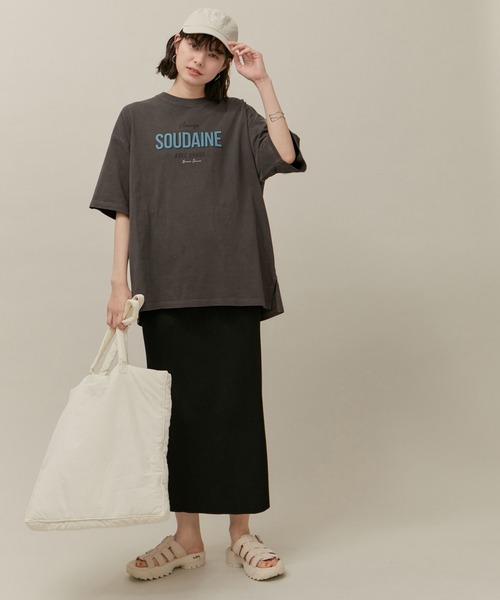 ROPE' PICNIC（ロペピクニック）の「オーバーサイズロックTシャツ/リンクコーデ（Tシャツ/カットソー・レディース・オフホワイト/チャコールグレー/グレー系その他・38）」の21枚目の写真