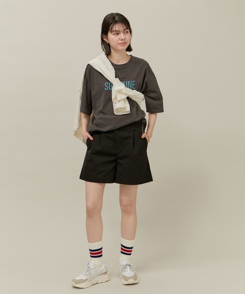 ROPE' PICNIC（ロペピクニック）の「オーバーサイズロックTシャツ/リンクコーデ（Tシャツ/カットソー・レディース・オフホワイト/チャコールグレー/グレー系その他・38）」の10枚目の写真