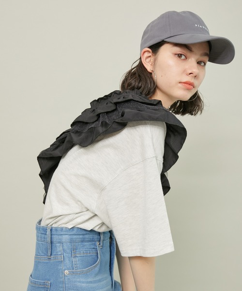 ROPE' PICNIC（ロペピクニック）の「オーバーサイズロックTシャツ/リンクコーデ（Tシャツ/カットソー・レディース・オフホワイト/チャコールグレー/グレー系その他・38）」の8枚目の写真