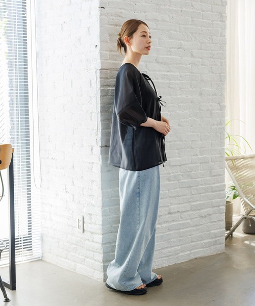 LAKOLE（ラコレ）の「2WAYリボンアップブラウス / 129991（シャツ/ブラウス・レディース・グレー/ブラック/ピンク/ベージュ・FREE）」の15枚目の写真