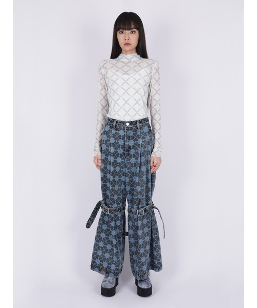 パメオポーズ PIXEL CLOVER DENIM BAGGY TROUSERS パメオポーズ PIXEL CLOVER DENIM BAGGY TROUSERS - メルカリ