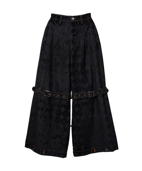 パメオポーズ PIXEL CLOVER DENIM BAGGY TROUSERS セール】Pile Print Pixel Clover Denim Baggy Trousers（デニム