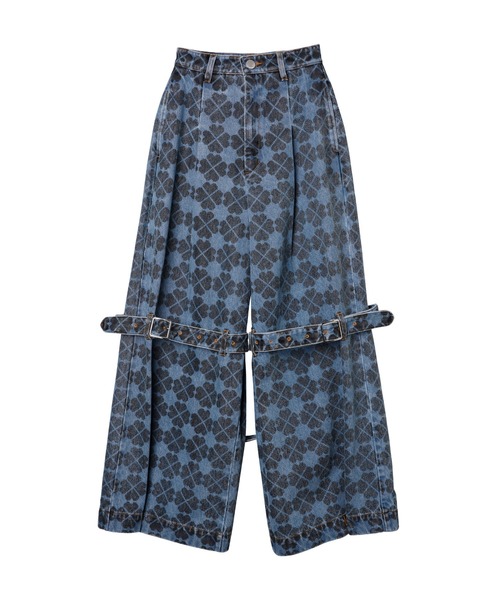PAMEO POSE（パメオポーズ）の「Pile Print Pixel Clover Denim Baggy