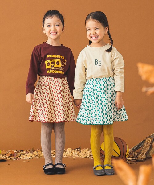 B:MING by BEAMS(ビーミングバイビームス)の「B:MING by BEAMS / スクエアプリント インショーツ スカート(100~140cm)(スカート・キッズ・レッド/グリーン・100/110/120/130/140)」の6枚目の写真
