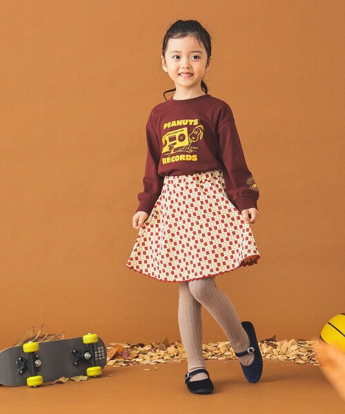 B:MING by BEAMS(ビーミングバイビームス)の「B:MING by BEAMS / スクエアプリント インショーツ スカート(100~140cm)(スカート・キッズ・レッド/グリーン・100/110/120/130/140)」の7枚目の写真