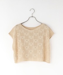 LOWRYS FARM | スカシアミフレンチスリーブ　132015(ニット/セーター)