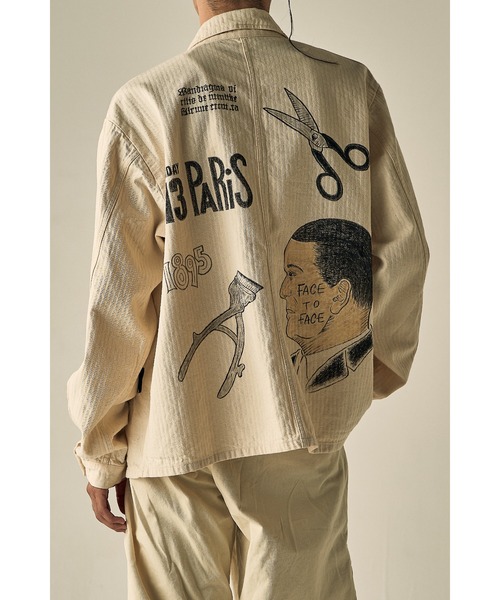 ARTCHIVES MALIBU（アートカイブス マリブ）の「【 Work of Art Kendai / ワークオブアート ケンダイ 】 MILITARY JACKET / ミリタリージャケット（ミリタリージャケット・メンズ・アイボリー・LARGE/X-LARGE）」の4枚目の写真