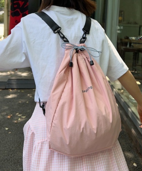 B.R.U(ブル)の「【ウィメンズ】パステルカラーナップサック/ボディバッグ(バックパック/リュック・レディース・ピンク/グレー/ブラック・FREE)」の13枚目の写真
