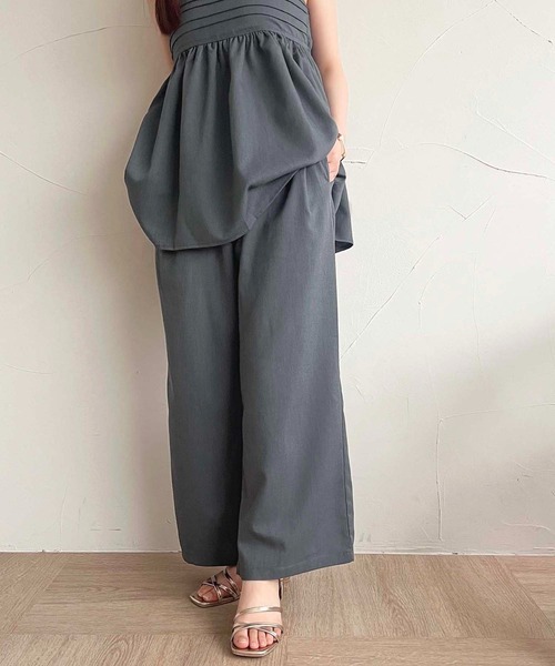 apres jour(アプレジュール)の「【apres jour mimi】SETUP可能 ベルト+ワイドパンツ【ZOZOTOWN限定アイテム】(スラックス・レディース・ブラウン/チャコールグレー/アイボリー・X-LARGE/MEDIUM/SMALL)」の2枚目の写真