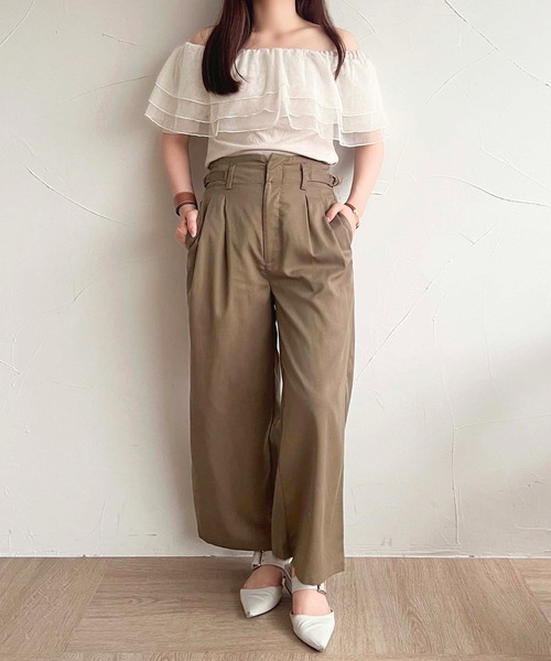 apres jour(アプレジュール)の「【apres jour mimi】SETUP可能 ベルト+ワイドパンツ【ZOZOTOWN限定アイテム】(スラックス・レディース・ブラウン/チャコールグレー/アイボリー・X-LARGE/MEDIUM/SMALL)」の7枚目の写真