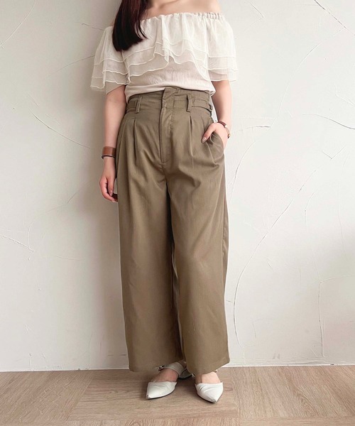 apres jour(アプレジュール)の「【apres jour mimi】SETUP可能 ベルト+ワイドパンツ【ZOZOTOWN限定アイテム】(スラックス・レディース・ブラウン/チャコールグレー/アイボリー・X-LARGE/MEDIUM/SMALL)」の9枚目の写真