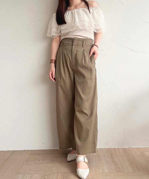 apres jour(アプレジュール)の「【apres jour mimi】SETUP可能 ベルト+ワイドパンツ【ZOZOTOWN限定アイテム】(スラックス・レディース・ブラウン/チャコールグレー/アイボリー・X-LARGE/MEDIUM/SMALL)」の8枚目の写真