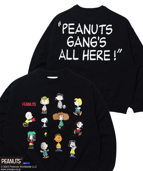 【希少】シークエンズ × ピーナッツ コラボ スウェット グリーン Mサイズ★ スヌーピーモチーフのストリートウエアが「SEQUENZ」から登場