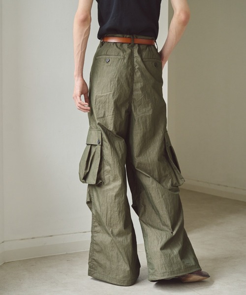 A*I様 Camphor wood 2タックワイドバギーコーティング加工カーゴパ 2tuck wide baggy coating cargo pants / 2タックワイドバギー