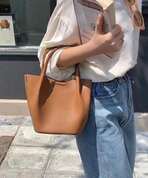 GIRL（ガール）の「【LOWO】ラタンハンドル2WAYレザーミニトートバッグ（ハンドバッグ）」